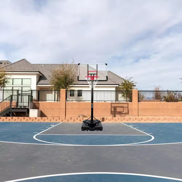 6.6 Ft. to 10 Ft. Adjustable Height Portable Basketball Hoop Goal Basketball System Basketball Equipment with Wheels