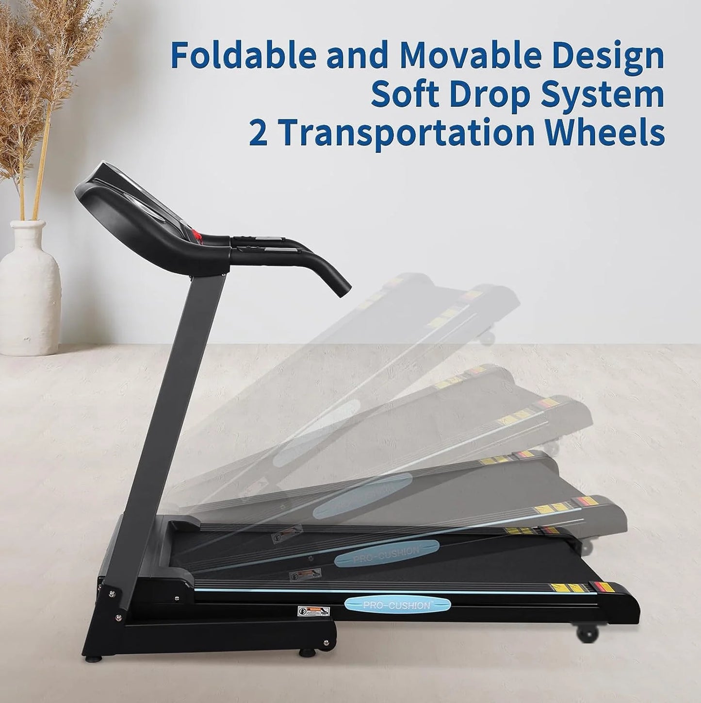 Treadmill 2.5HP Electric with 12Level Auto Incline Foldable Treadmill with LCD Monitor 220Lbs 8.5 Mph Speed Range for Home Gym Eercise Fitness