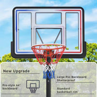 4.76 Ft. to 10 Ft. Black Metal Portable Basketball Hoop Height Adjustment with LED Lights