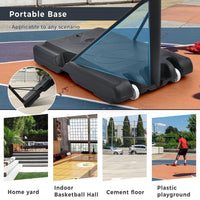4.76 Ft. to 10 Ft. Black Metal Portable Basketball Hoop Height Adjustment with LED Lights