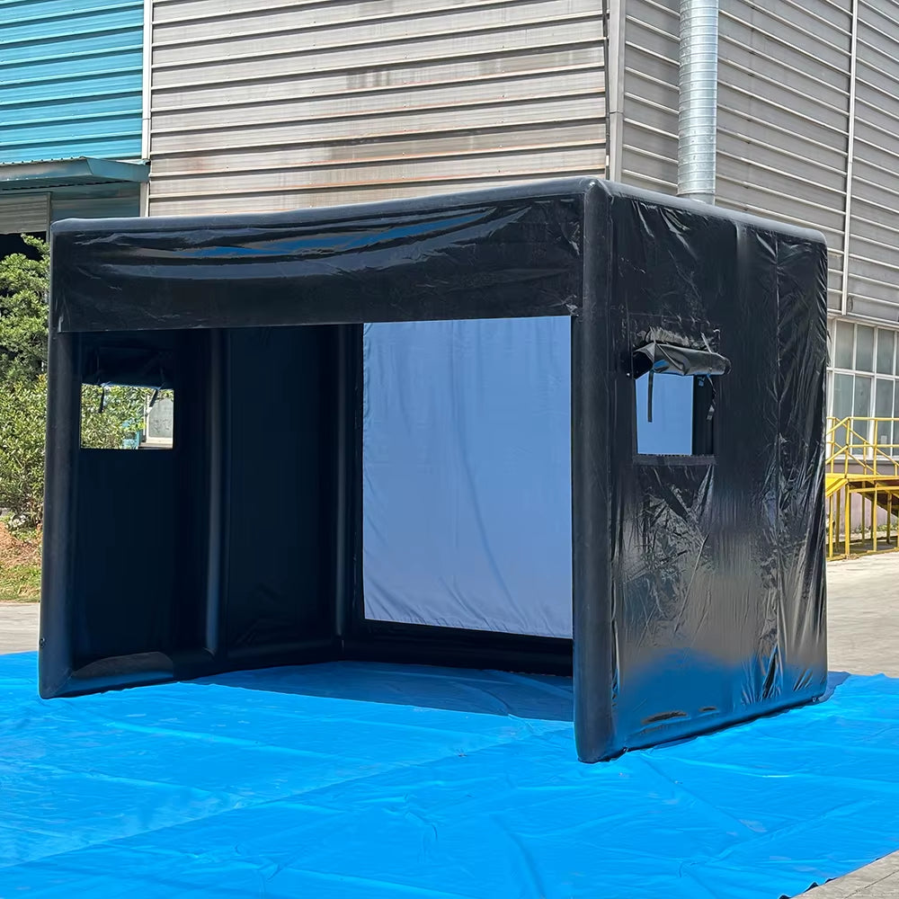 Portable Inflatable Golf Simulator Large 10X13X10 FT Indoor/Outdoor Golf Simulator Tent with Projection Screen All Skill Levels