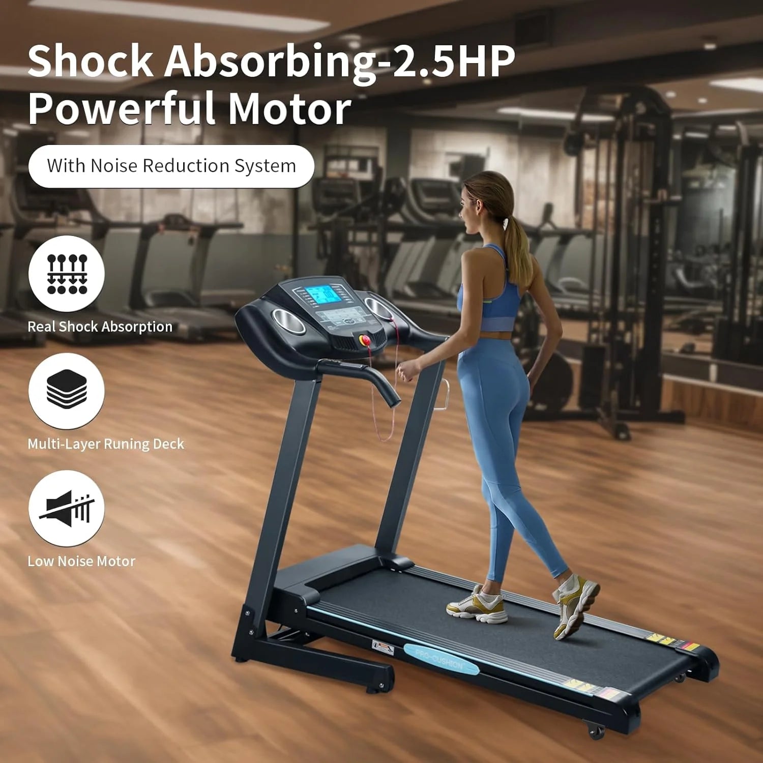 Treadmill 2.5HP Electric with 12Level Auto Incline Foldable Treadmill with LCD Monitor 220Lbs 8.5 Mph Speed Range for Home Gym Eercise Fitness