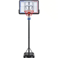 4.76 Ft. to 10 Ft. Black Metal Portable Basketball Hoop Height Adjustment with LED Lights
