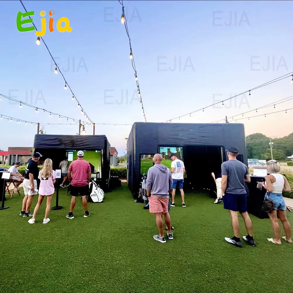 Portable Inflatable Golf Simulator Large 10X13X10 FT Indoor/Outdoor Golf Simulator Tent with Projection Screen All Skill Levels