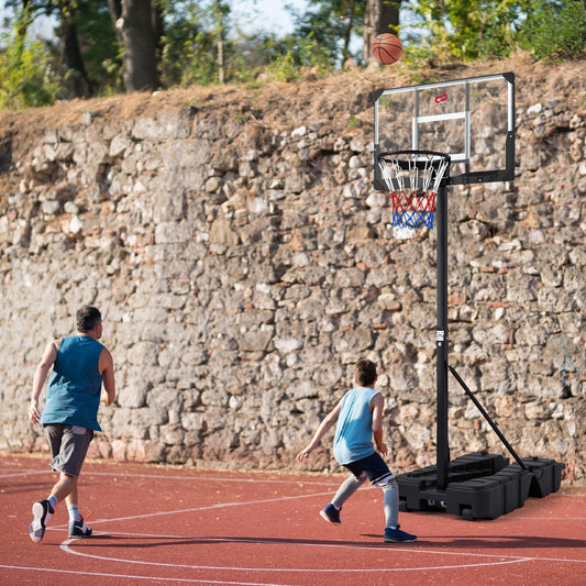 Portable Basketball Hoop with Foldable Pole & PC Backboard