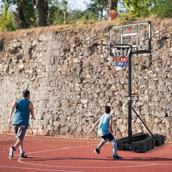 Portable Basketball Hoop with Foldable Pole & PC Backboard