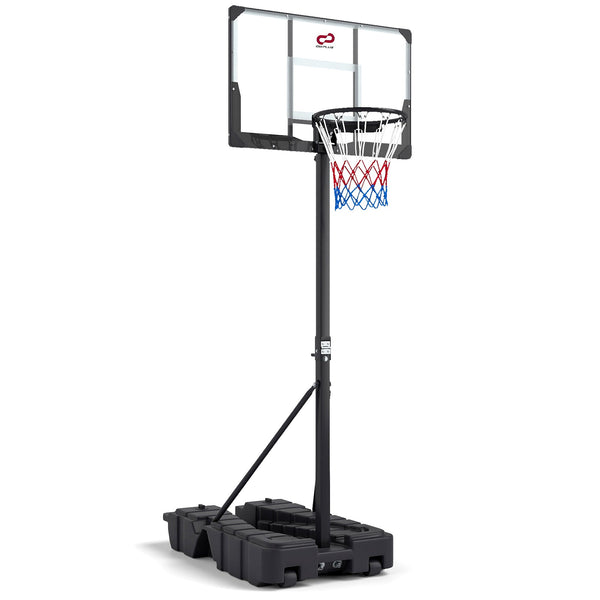 Portable Basketball Hoop with Foldable Pole & PC Backboard