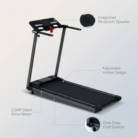 Folding Treadmills Walking Pad for Home Office, 2.5HP Treadmill with Incline Bluetooth Speaker 7.5MPH 265LBS Capacity Treadmill for Running — infographic