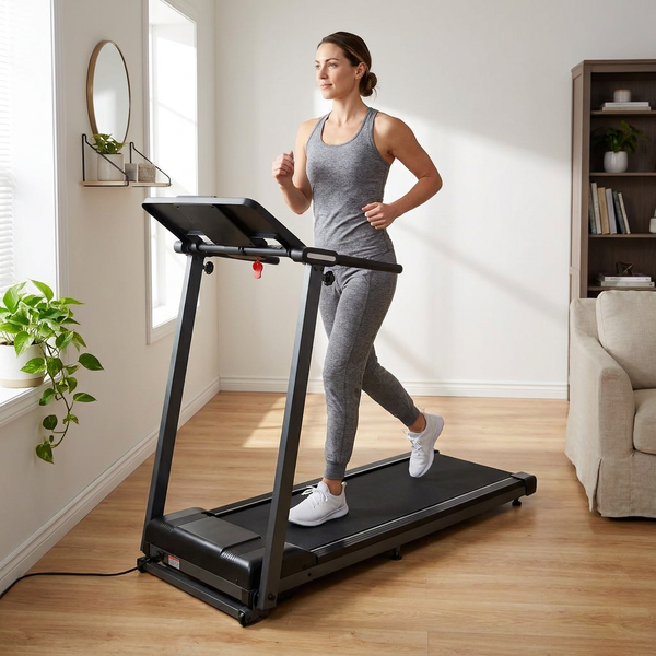 Folding Treadmill Built for Home Office Workouts, 2.5HP Motor, Bluetooth Speaker, 265lb Capacity
