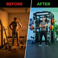Professional Gym Smith Machine Set—Multi-Functional All-In-One Fitness Equipment, Suitable for Professional Gyms — Before & After