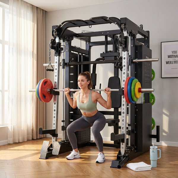 Smith Machine Set Engineered for Multi-Functional Training, All-In-One Design, Professional Grade Steel Frame