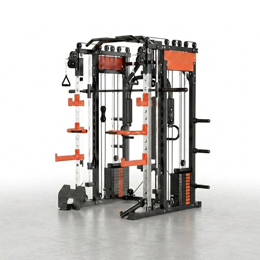 Smith Machine Cable Crossover Built for Full-Body Strength Training, Multifunction Design, Durable Metal Frame — Studio Shot
