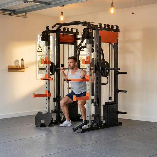 Smith Machine Cable Crossover Built for Full-Body Training, Multifunction Design, Durable Metal Frame