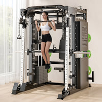 Smith Machine Set Engineered for Multi-Functional Training, All-In-One Design, Professional Grade Steel Frame