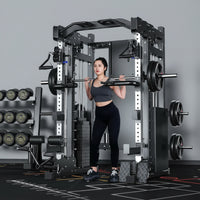 Smith Machine Cable Crossover Built for Full-Body Training, Multifunction Design, Durable Metal Frame