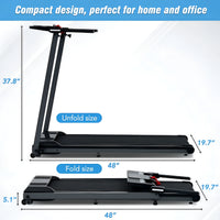Folding Treadmill Built for Home Office Workouts, 2.5HP Motor, Bluetooth Speaker, 265lb Capacity